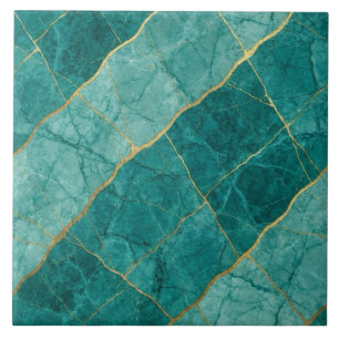 Turquesa Azul Teal e Mármore Dourado