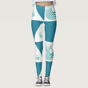 Turquesa Bliss: Leggings de Harmonia Branca