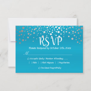 Turquesa Blue e Silver Confetti Dots - RSVP