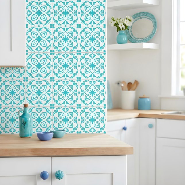 Turquesa Branco Fresco Mediterrâneo Português (Criador carregado)