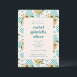 Turquesa Cartão de Cheiro de Girassol Bat Mitzvah<br><div class="desc">Retro Turquesa Xarope Girassol Bat Mitzvah Convite</div>