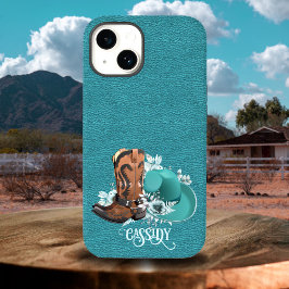 Turquesa castanha de textura de couro