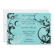Turquesa com Convite para Casamento Negra