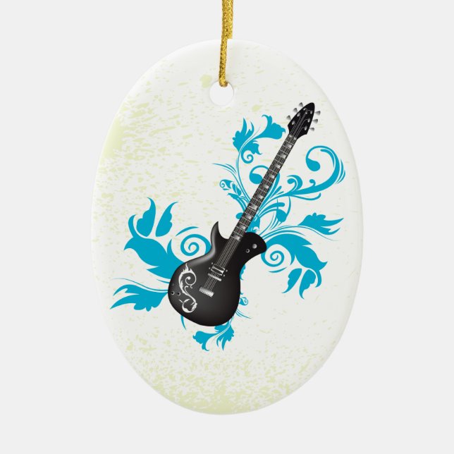 Turquesa de guitarra elétrica deixa ornamento pers (Frente)