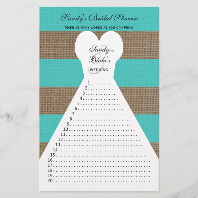 Turquesa de Jogos de Palavras de Chá de panela Div (Frente)