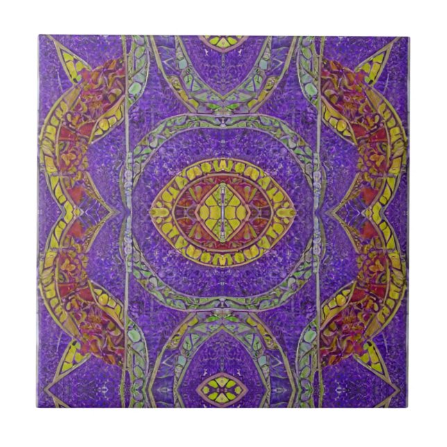 Turquesa de ouro-azulejo-roxo-marroquino (Frente)