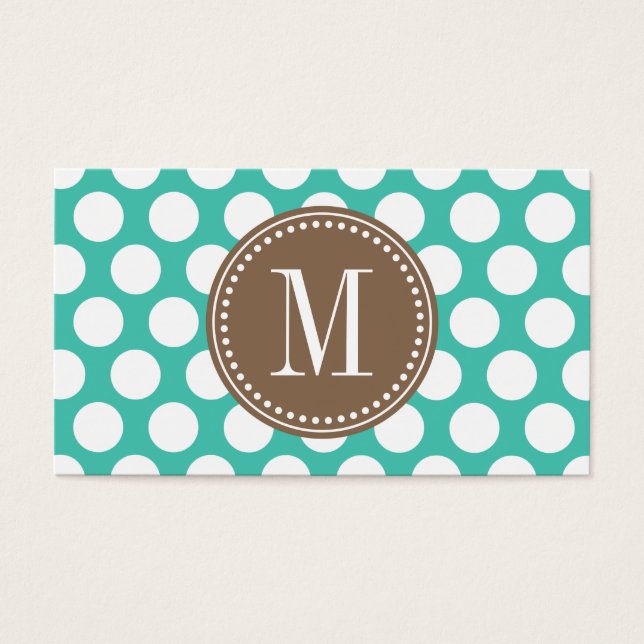 Turquesa e Brown | Grandes Bolinhas Monogramadas (Frente)