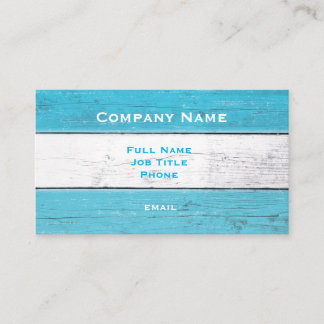 Turquesa e Cartão de visita de madeira branca
