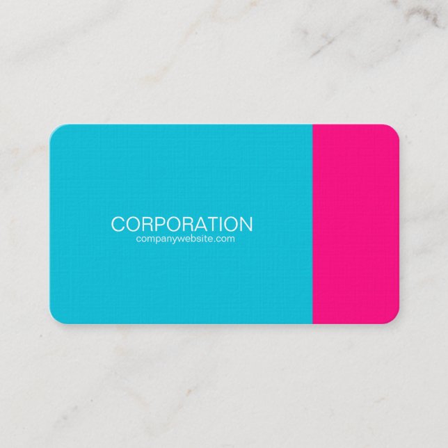 Turquesa e cartão de visita elegante do rosa (Frente)