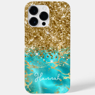 Turquesa e Dourado Brilhante Glam Personalizado
