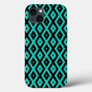 Turquesa e padrão de diamante preto Case-Mate iPho