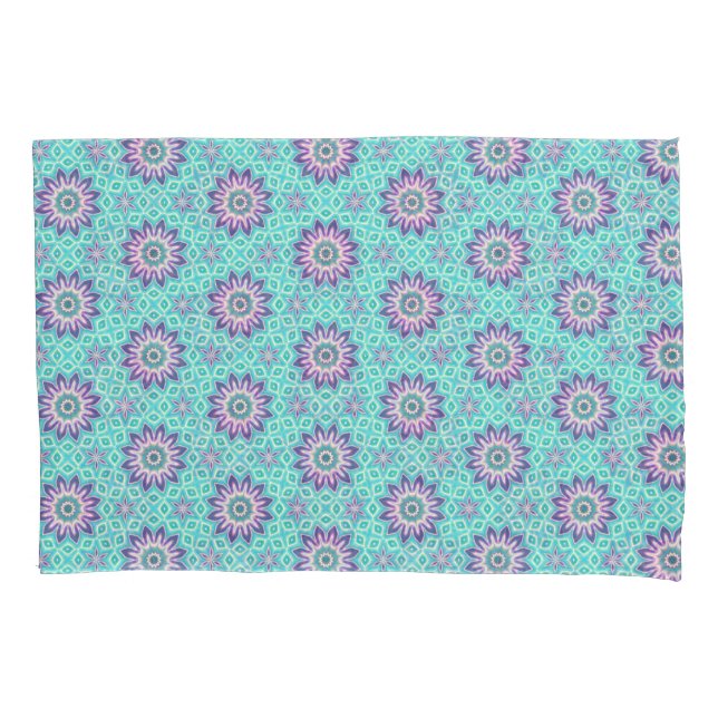 Turquesa e Palavras Florais Roxas (Frente)