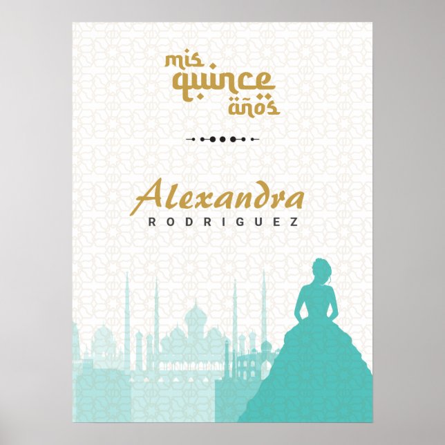 Turquesa e Poster de Fotografia da Quinceañera Ára (Frente)