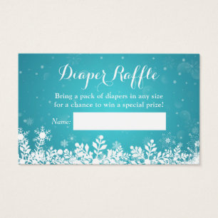 Turquesa Flocos de Neve de inverno Fralda Raffle