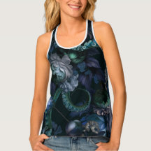 Turquesa Gótica Cthulhu Tentáculo Com Flores