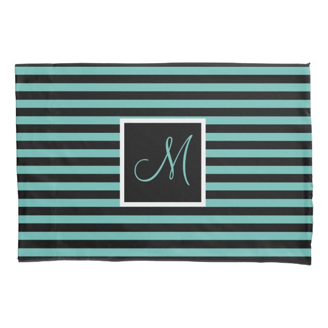 Turquesa inicial personalizada e risca preta (Frente)