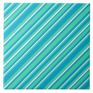 Turquesa Islâmica, Aqua e Padrão Striped Branco