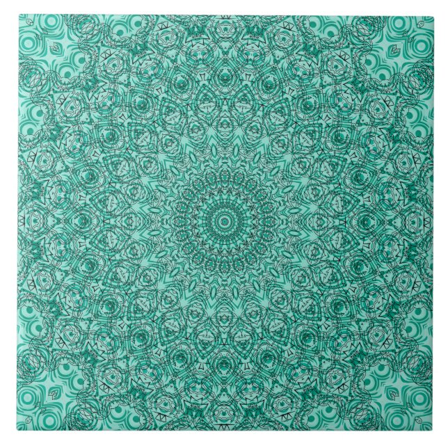 Turquesa Mandala com simetria artificial (Frente)