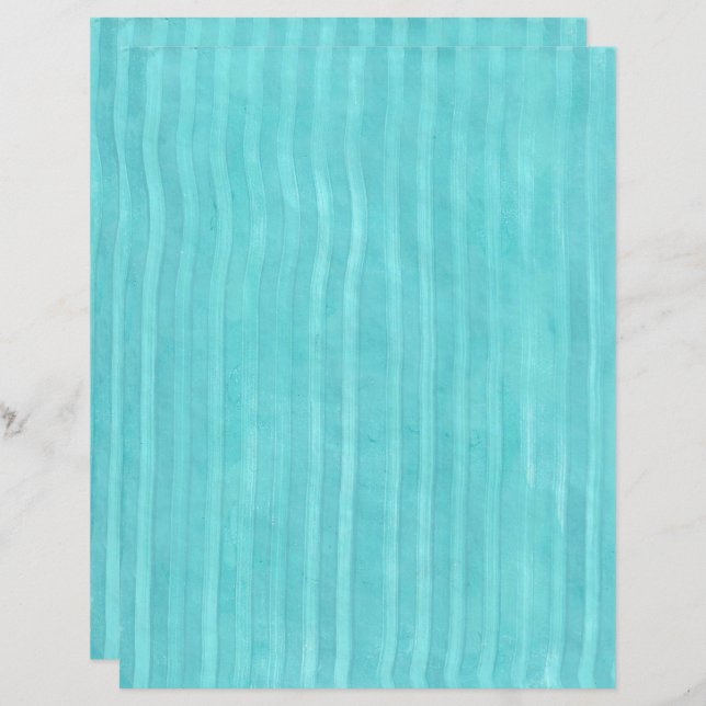 Turquesa ondulada e linhas onduladas lacrimogêneas (Frente/Verso)