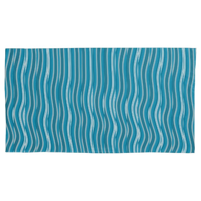 Turquesa ondulada e tiras brancas (Frente-Esquerda)