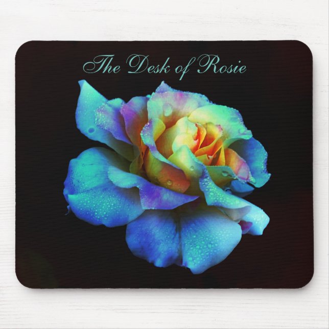 Turquesa Pastel Rainbow Rosa Mousepad (Frente)