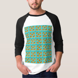 Turquesa Retro e Camiseta Laranja