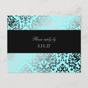 turquesa RSVP do damasco 311-Dazzling