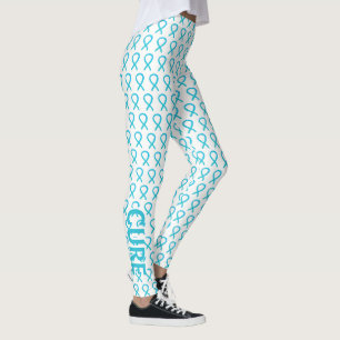 Turquesa Sensibilização Fita Esperança e Leggings