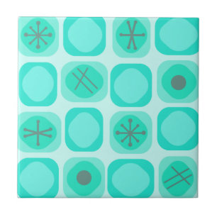 Turquesa Soft Cubes Mod Art de 1950