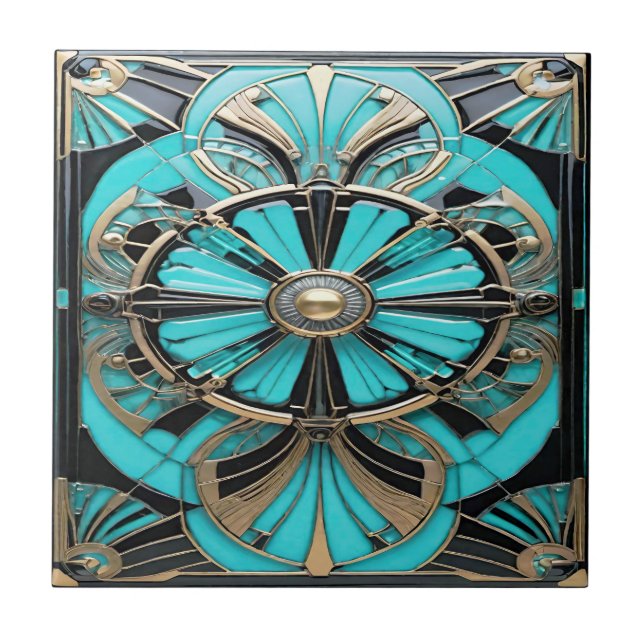 Turquesa Sonha Azulejo cerâmico (Frente)