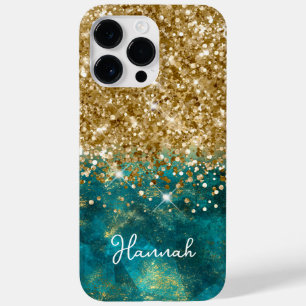 Turquesa Verde Glittery Dourado Glam Personalizado