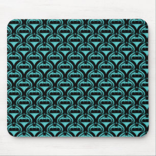 Turquesa vibrante Mousepad legal retro