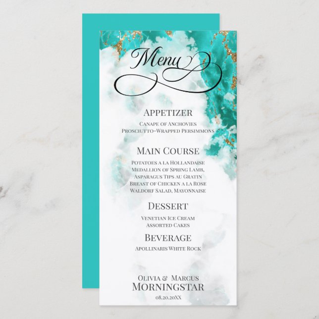 Turquesa Watercolor Geode (Frente/Verso)