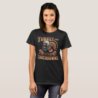 Turquia e touchdowns Camiseta Engraçada de Futebol