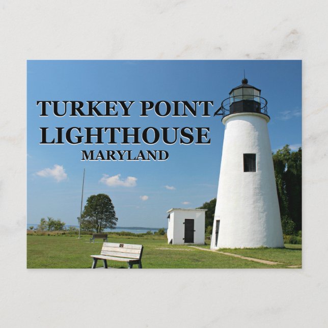 Turquia Point Light, cartão postal de Maryland (Frente)