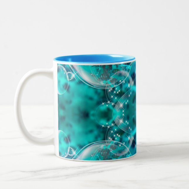 Turquiose Aqua Design em duas canecas (Esquerda)