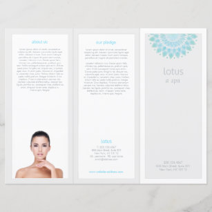 Turquois Mandala Lotus Spa Salon Brochura em Três 