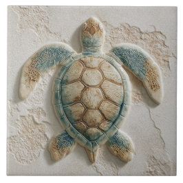 Turquoise and Sand Coastal Sea Turtle