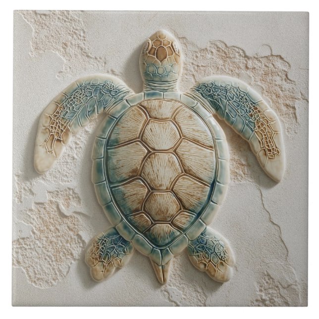 Turquoise and Sand Coastal Sea Turtle (Frente)