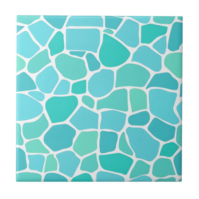 Turquoise Aqua Sea Glass Mosaic Pattern (Frente)