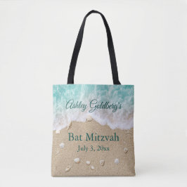 Turquoise Beach Waves Bat Mitzvah Tote Bag