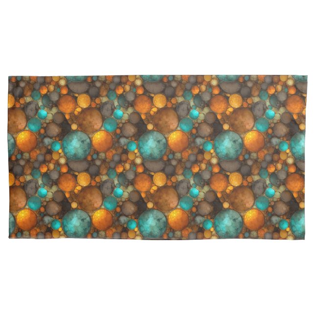 Turquoise Brown Abstract Fractal Pattern (Frente)