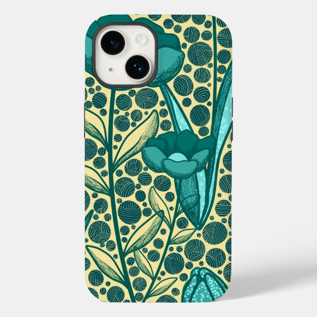 Turquoise bulbo flowers (Verso)