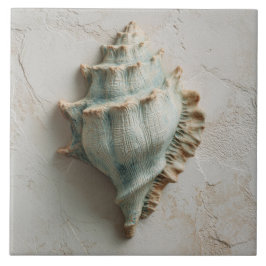 Turquoise Coastal Conch Shell Art