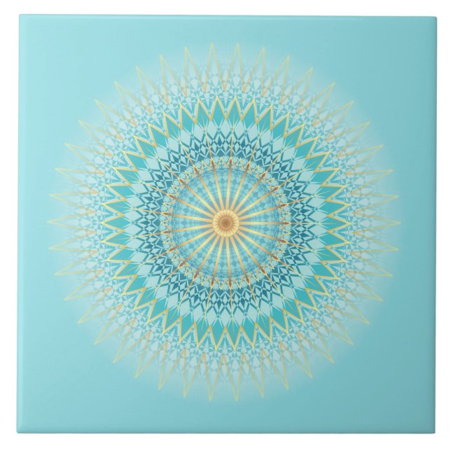 Turquoise Dourada Boho Mandala (Frente)