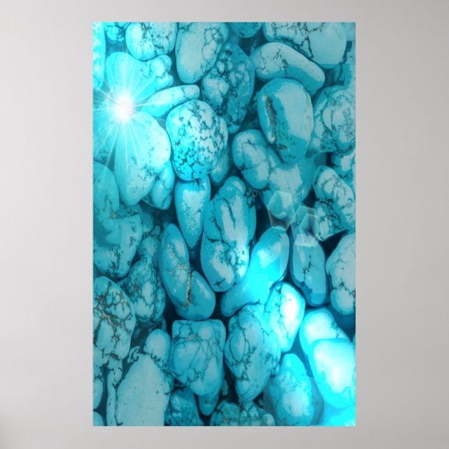 Turquoise Gemstone Sun Poster (Frente)