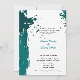 Turquoise Grunge - Junte-se ao Casamento - Convite