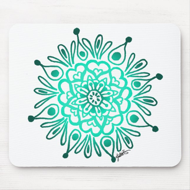 Turquoise Mandala Mousepad (Frente)