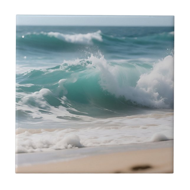 Turquoise Ocean Wave Crashing Shore (Frente)