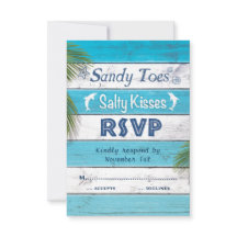 Turquoise Sandy Toes Salty Kisses RSVP